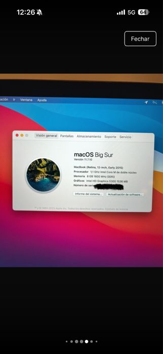 Macbook 12 250GB cinza