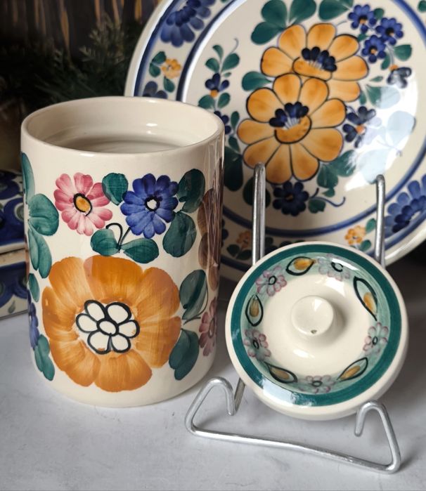 Pojemnik piękny stary fajans Włocławek