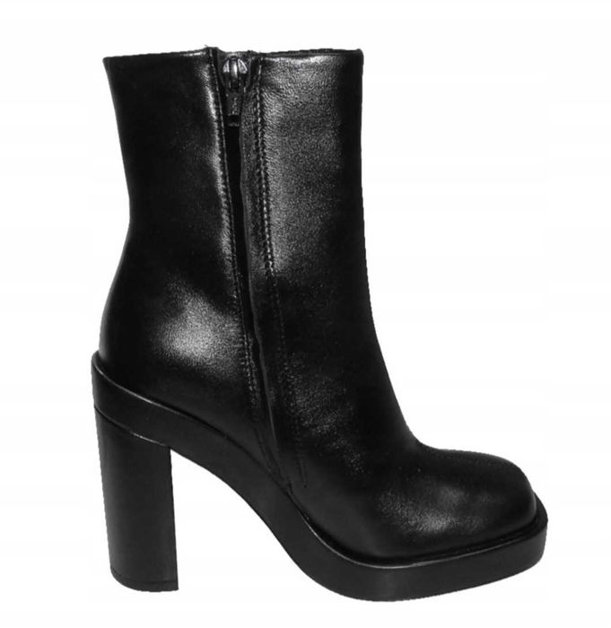 ZARA 39 25,3 cm BUTY DAMSKIE BOTKI SKÓRA naturalna wysoki obcas