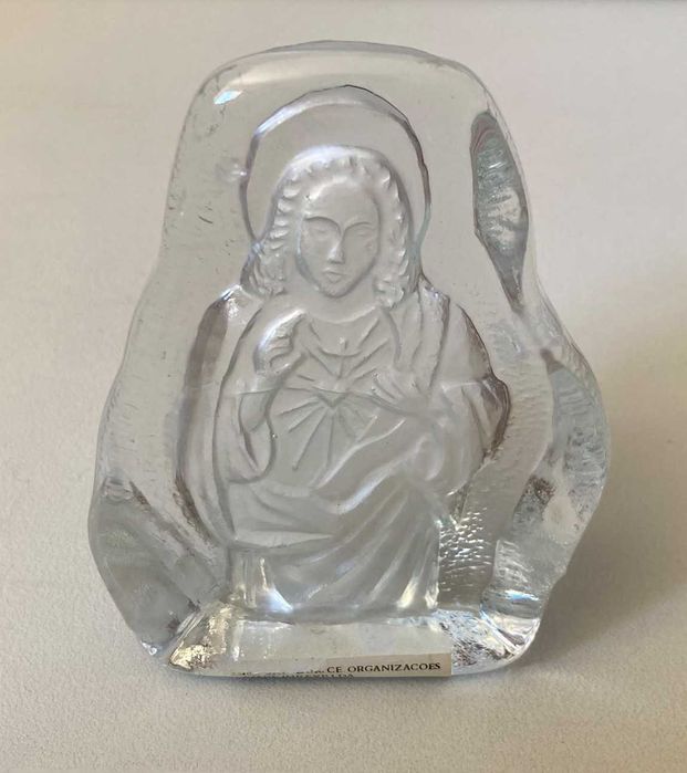 Figura de Vidro Decorativa com Motivo Religioso