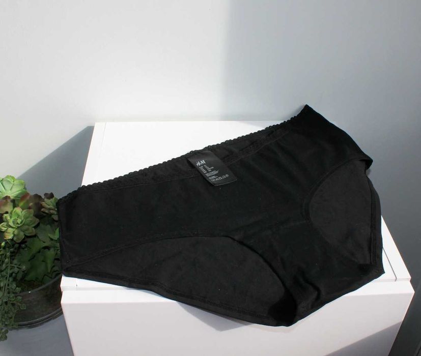 Majtki XL/XXL Figi Firmowe H&M, Czarne Bawełna, mam 3 szt.