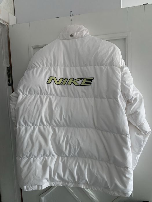 Бомбер пуховик Ветровка NIKE WHITE X Vintage Big Logo 2000s размер:М/L
