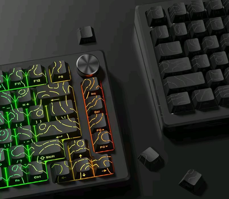 Keycapy PBT przeźroczysta fala -czarne- (keyboard keycaps)