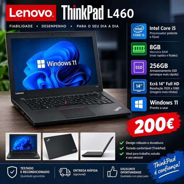 Lenovo L460 - Intel Core i5 / 8Gb / SSD 240Gb / Full HD / Windows 11