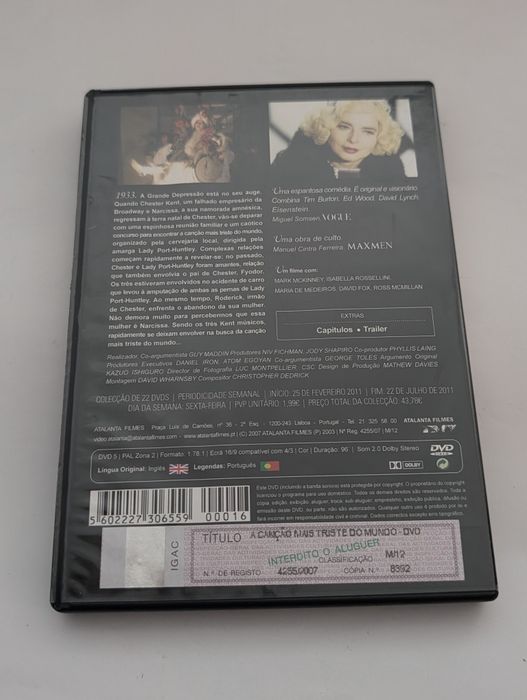 DVD A canção mais triste do mundo