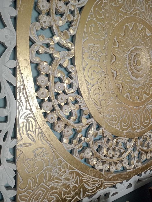 Talha dourada e branca.Mandala  120x120cm.Entrega Setúbal e arredores.