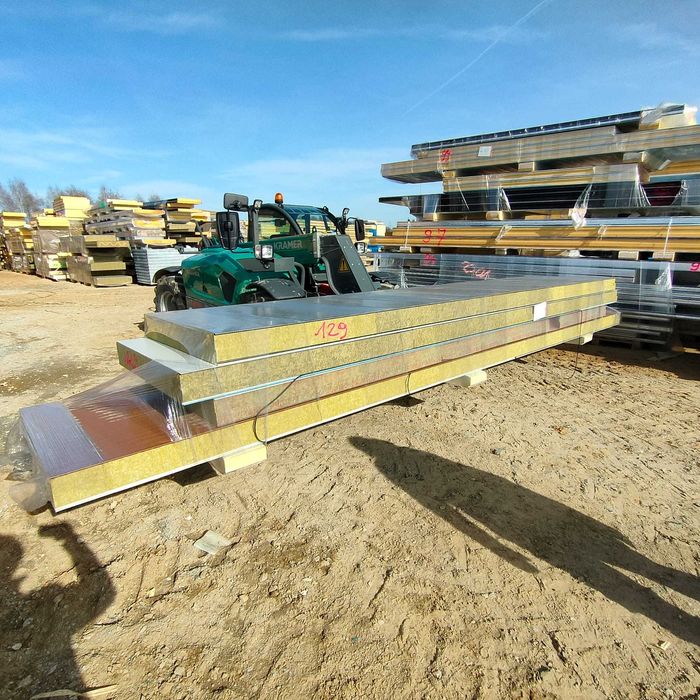 Płyta warstwowa p.129 ściana wełna 39zł netto m2 gr. 150 mm 2 gat.