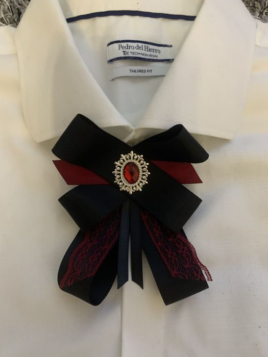 Czarno bordow krawatka damska