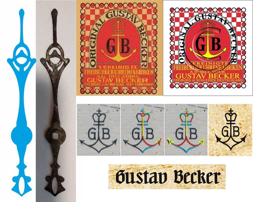 Циферблат настенных старинных часов, короны, шильдики, фацет - 3