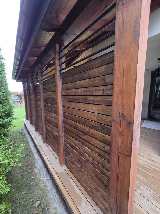 Zestaw żaluzji tarasowych 109 cm, ruchome deseczki shuttersy ŚWIERK
