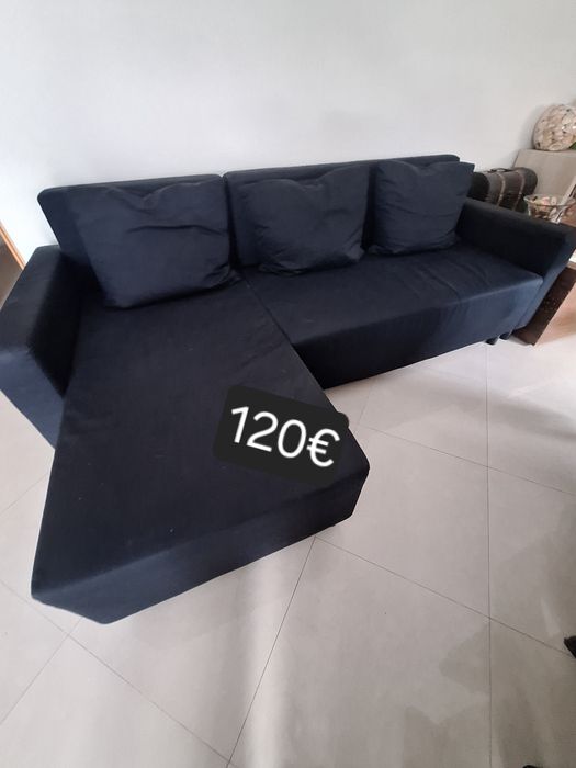 Sofá cama preto Ikea