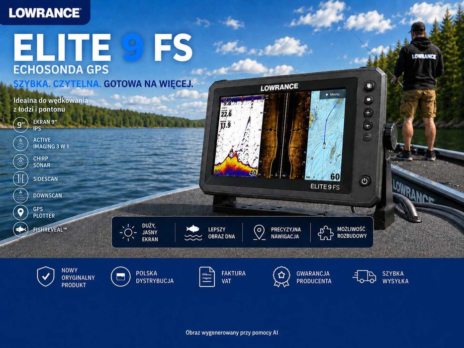 Lowrance Elite 9 FS Active Imaging 3-in-1 – echosonda GPS + CHIRP + SideScan + DownScan + FishReveal™