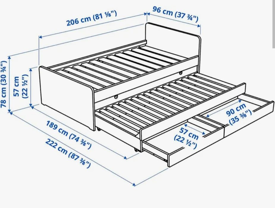 Cama solteiro e duas