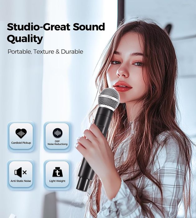 Беспроводные Echomussy микрофоны,проффессиональные, ведущим, караоке