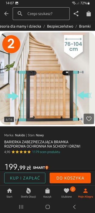 Bramka ochronna na schody