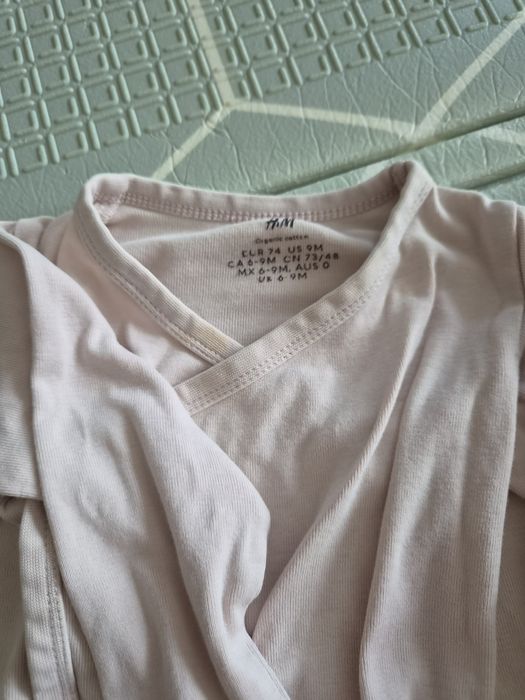 4 szt body kopertowe z długim rękawem 74 h&m