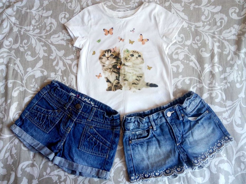 Комплект Шорти джинсові H&M і Футболка H&M.p.5-6.зріст 116