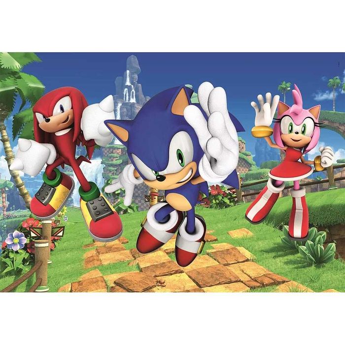 Puzzle Clementoni Sonic,Knuckles & Amy Super Color 38x27cm 104 peças