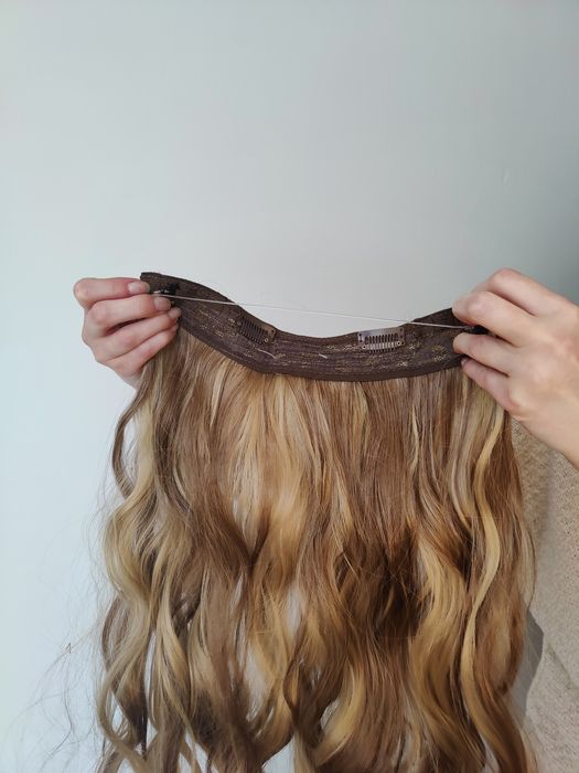 Flip in klipsy pasemko włosy przedłużenia pasemka blond fale