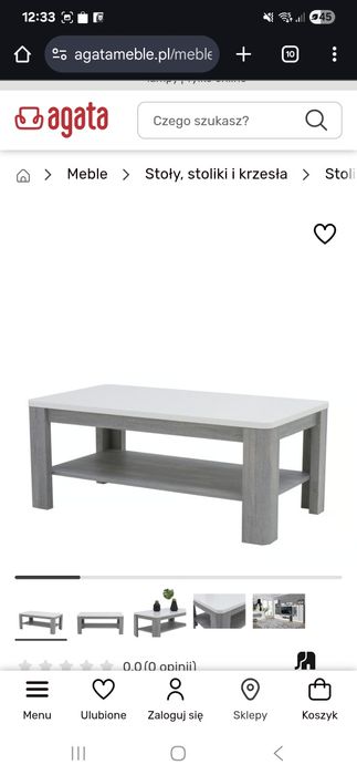 Stolik kawowy,stolik szary z białym blatem FLOT 12 ,Agata meble , st
