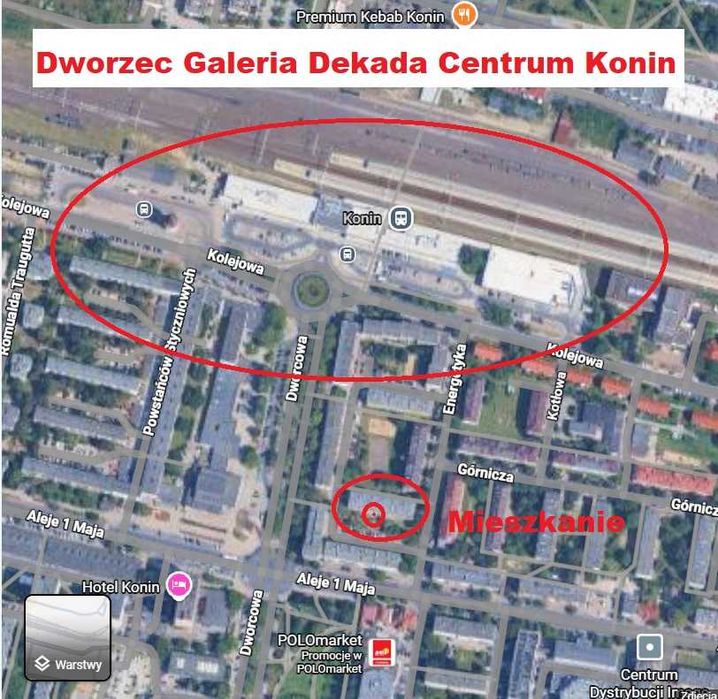 Sprzedam Mieszkanie Parter 64m2 3 pokoje rozkładowe CENTRUM KONIN