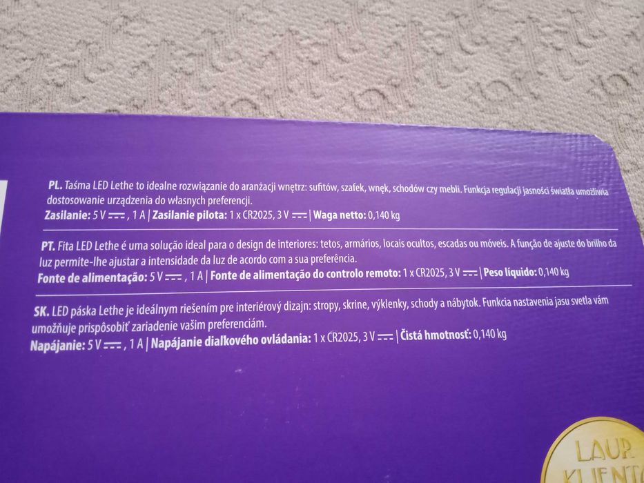 Taśma LED wodoodporna lethe 5m