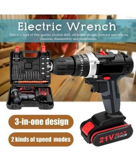 Aparafusadora/Berbequim sem fios, 25 níveis de torque - Goeik