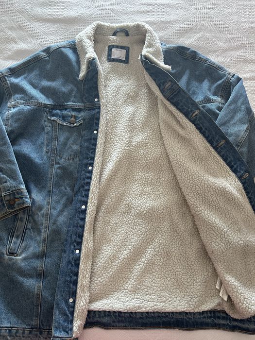 Casaco de ganga comprido quentinho