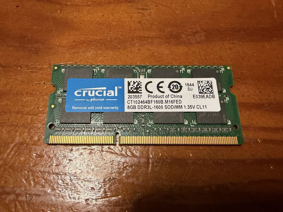 Memória RAM Crucial 8GB DDR3L-1600 SODIMM