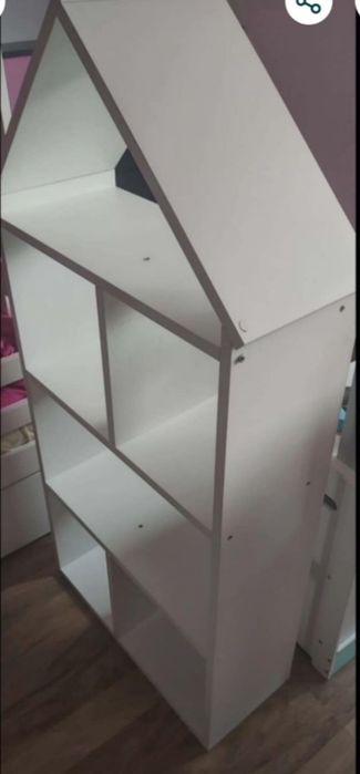 Domek biały  dla lalek półka