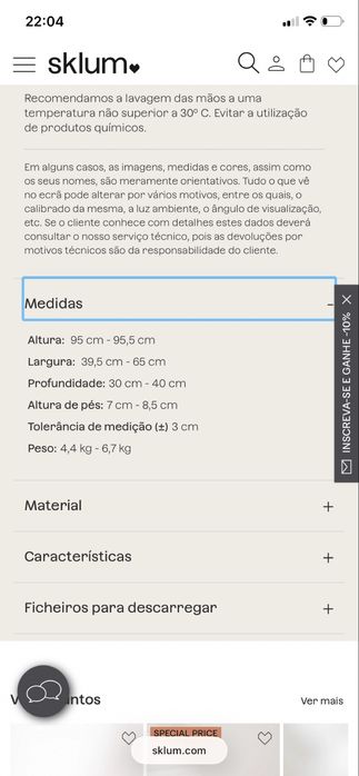 Cesto de Roupa SKLUM (nunca usado)