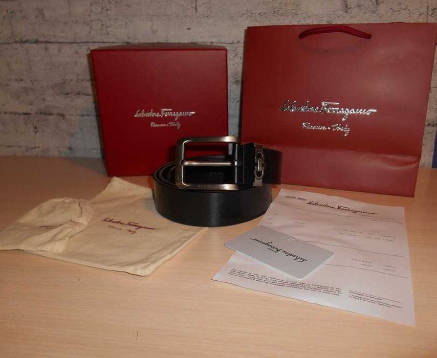 Salvatore Ferragamo pasek firmowy, skóra naturalna, Włochy 180