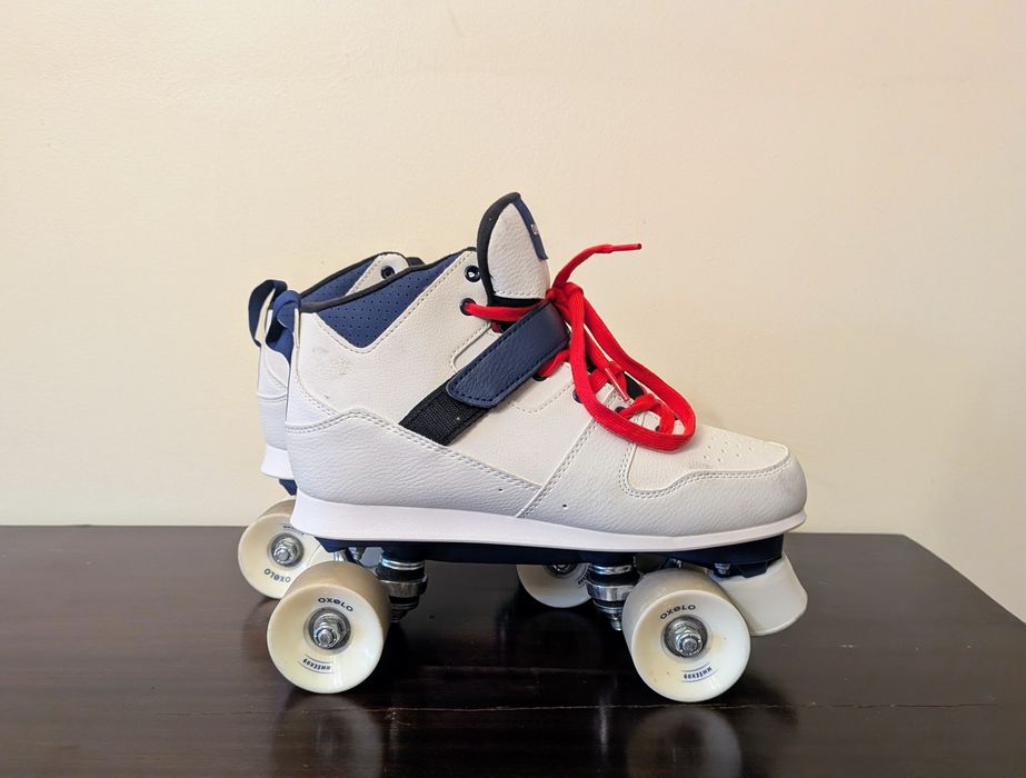 Patins Oxelo + Mochila + Equipamento de proteção