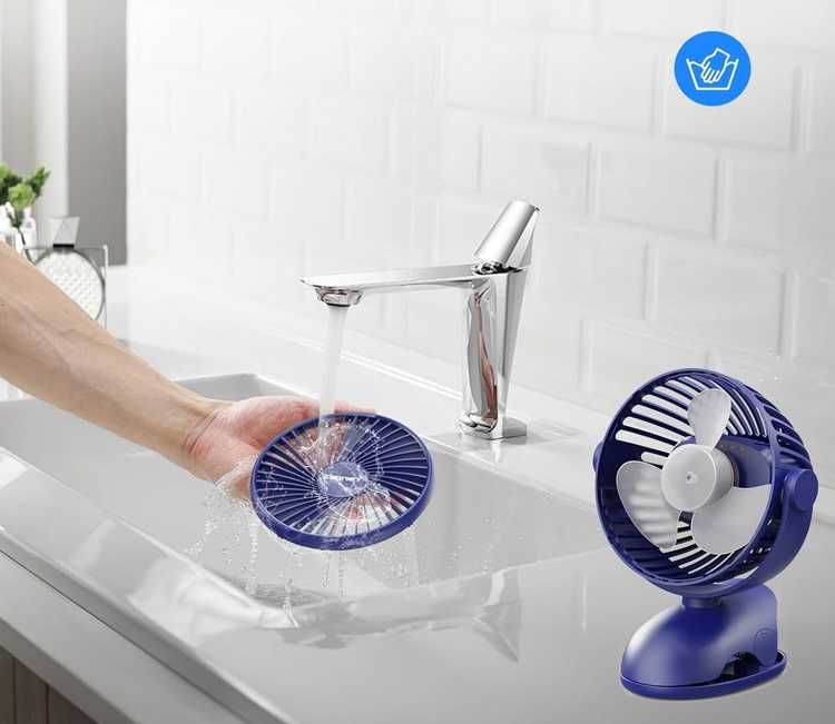 Mini ventoinha ventilador portátil 360º USB recarregável com mola NOVO