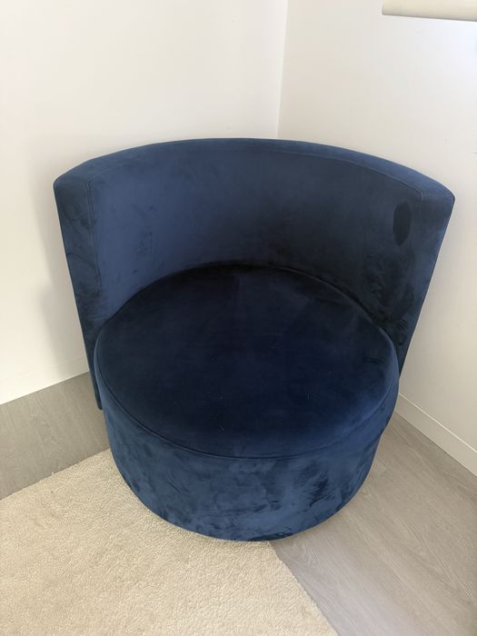 Cadeirao veludo azul