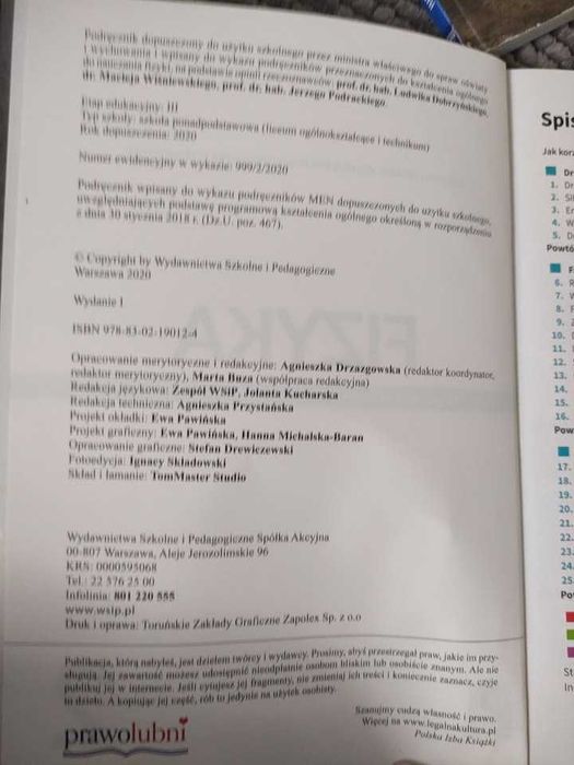 Fizyka  2 podręcznik do liceum i technikum. Zakres podstawowy.  WSiP.