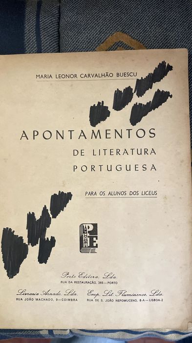 Livro Apontamentos De Literatura Portuguesa