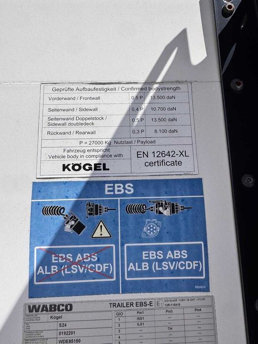 Naczepa Kogel , Firanak  , S24 Osie SAF