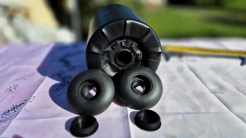 Poduszka Czarna 14 i 20 cm plus 2 dekle wpuszczane Wałek Rolka Pianka