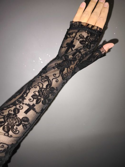 Długie rękawiczki gotyk styl