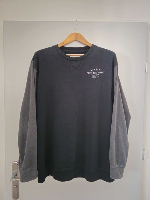 Czarny szary longsleeve Vans rozmiar XL