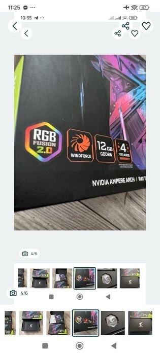 Karta graficzna rtx 3060 aorus RGB 12gb ram ddr6  jak nowa komplet