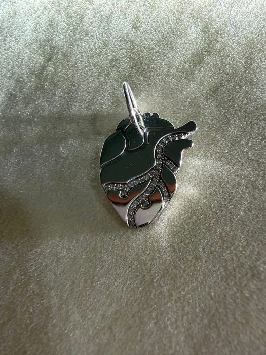 Кулон  подвеска sova сердце с бриллиантами