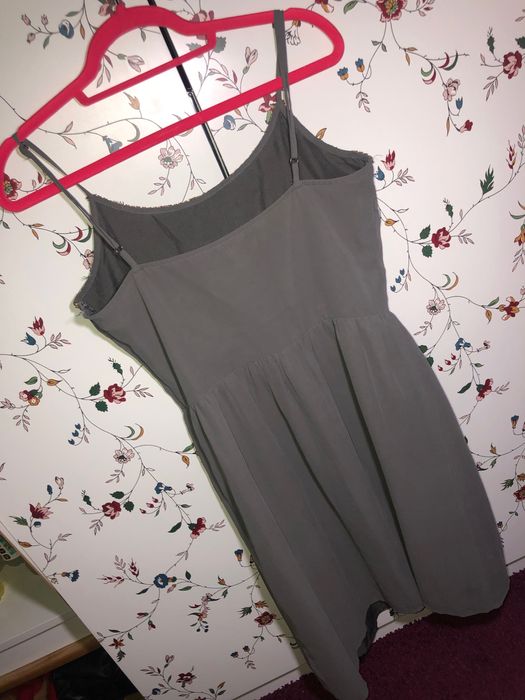 Reserved 40 L sukienka korale zdobienia zielona oliwka