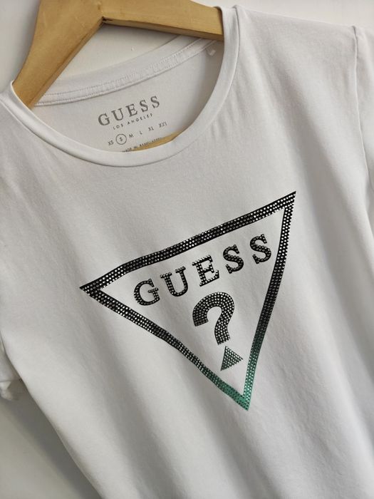 Guess bluzka krótki rękaw damska logowana S/M