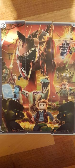 Karty plakat puzzle Lego Jurassic Word