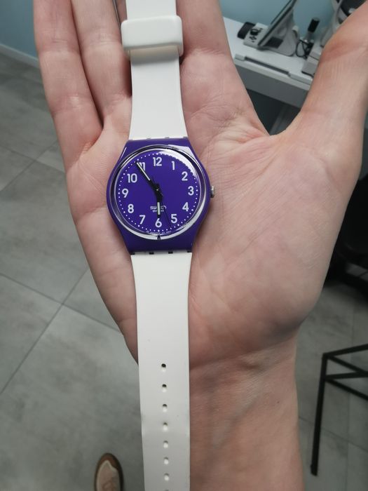 Zegarek swatch gent fioletowy biały