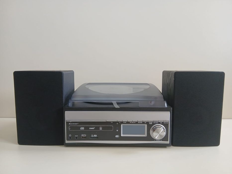 Wieża stereo Soundmaster MCD1820SW Gramofon Nagrywanie Radio Cyfrowe
