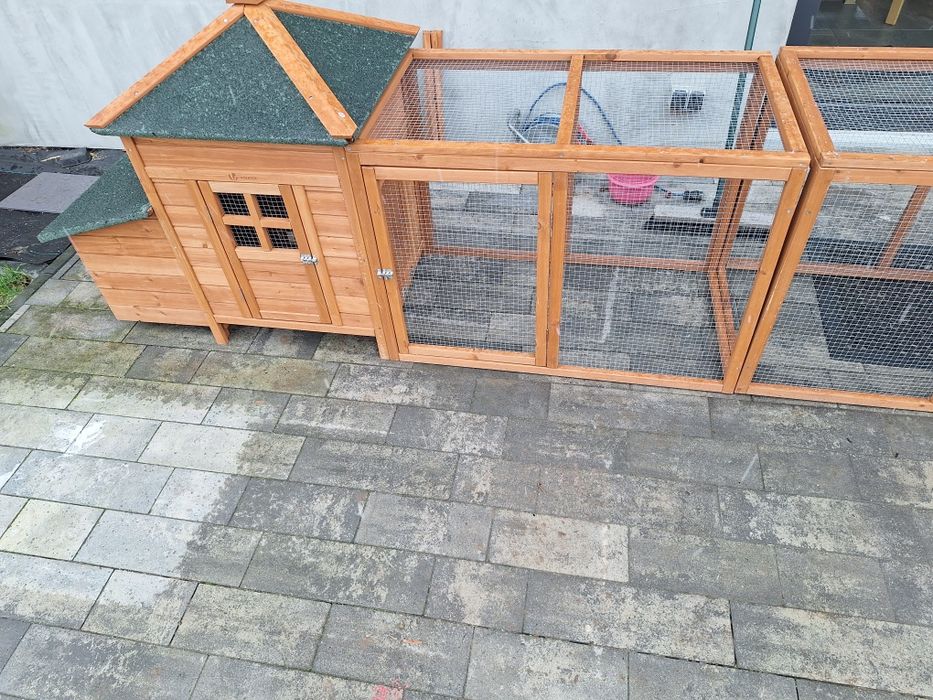 2x Duży drewniany kurnik z budką lęgową i grzędą
