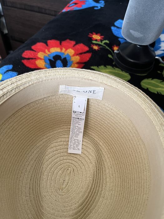Słomkowy kapelusz męský Pier One Fedora / Panama L beżowy z wstążką